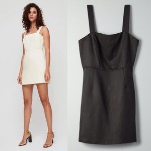 Aritzia Wilfred Rosemond Black Linen Dress